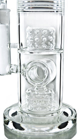 Diamond Glass Juggernaut 18'' Bong with Hammer Head & Matrix Percolators - Close-up Side View