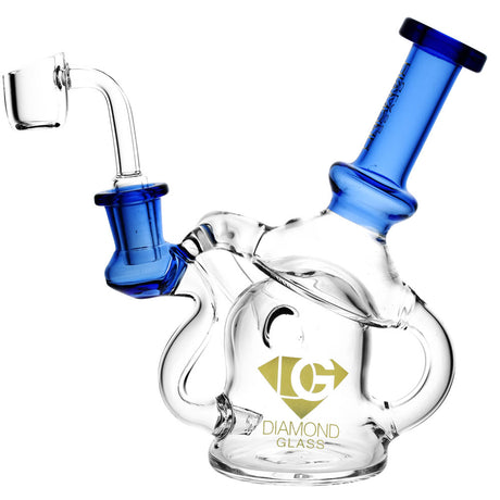 Diamond Glass Microscope Rig in Borosilicate, 6" Recycler Dab Rig with 90 Degree Joint