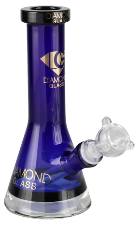 Diamond Glass Mini Beaker in Beast Mode - 8" Compact Bong with 45 Degree Joint