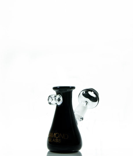 Diamond Glass Mini Beaker Pendant Dab Rig in sleek black, compact design, 10mm joint - DankGeek