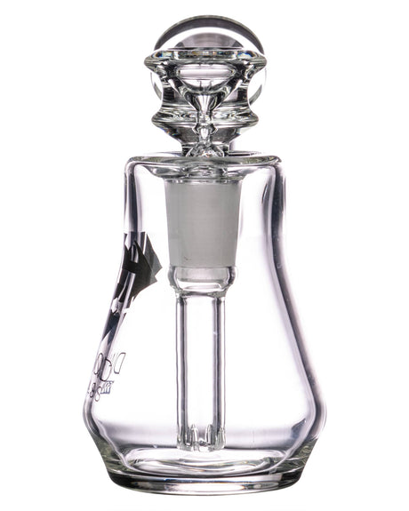Diamond Glass Clear Gavel Bubbler, 7.5" Recycler Design, Front View on White