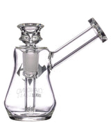 Diamond Glass Clear Gavel Bubbler with 90 Degree Joint and Recycler Design, Front View