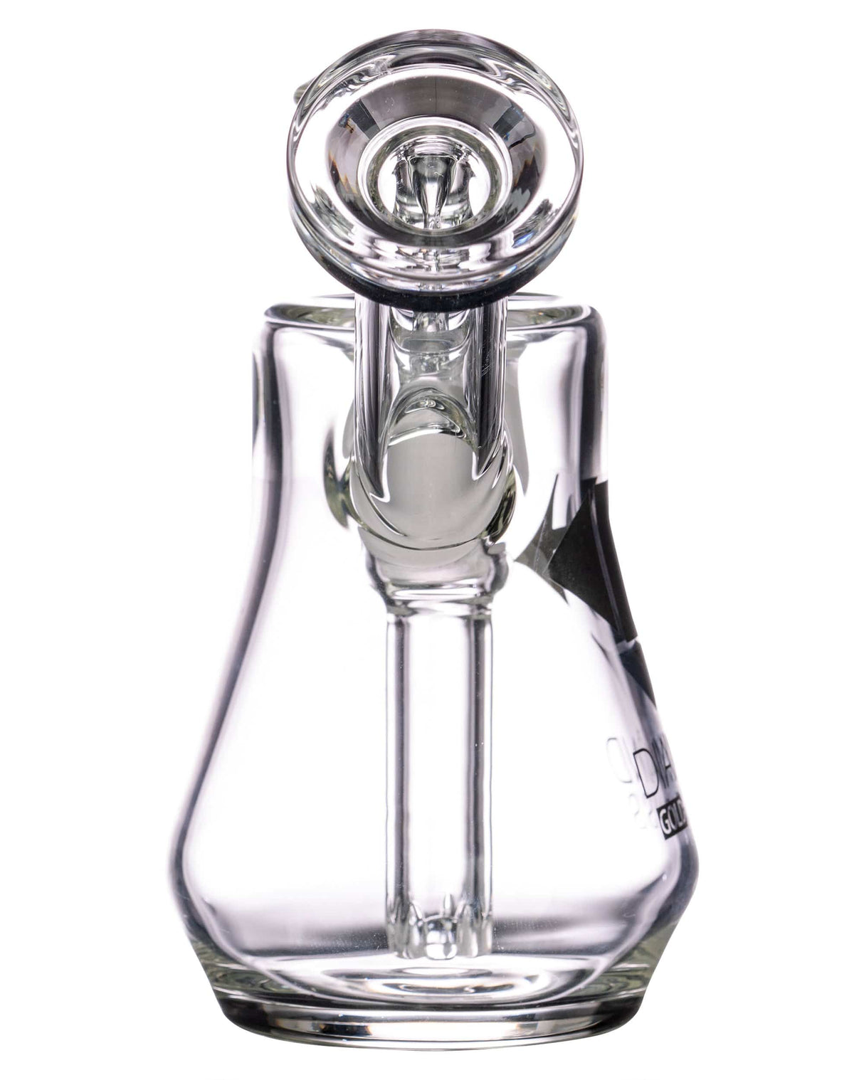 Diamond Glass Clear Recycler Bubbler with 90 Degree Joint for Dry Herbs and Concentrates