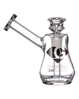 Diamond Glass Clear Recycler Bubbler for Dry Herbs & Concentrates, 7.5" Side View
