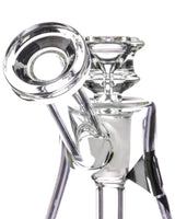 Close-up of Diamond Glass Gavel Bubbler with Recycler Design, 7.5" Height for Dry Herbs and Concentrates
