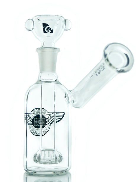 Diamond Glass - Pill Bottle Bong with Sidecar Design - Front View on White