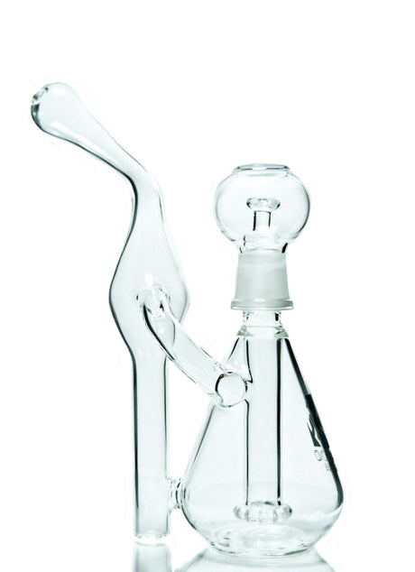 Diamond Glass 8" Recycler Dab Rig with Circle Perc, high-quality scientific borosilicate glass, front view