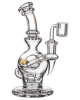 Diamond Glass Clear "Rigception" Incycler with Showerhead Perc, 90 Degree Joint, Front View