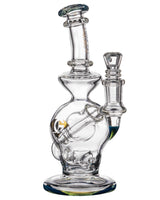 Diamond Glass Rigception Incycler with Blue Showerhead Perc, 6.5" Tall, Side View
