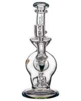 Diamond Glass Rigception Incycler with Showerhead Perc, Blue Accents, Front View