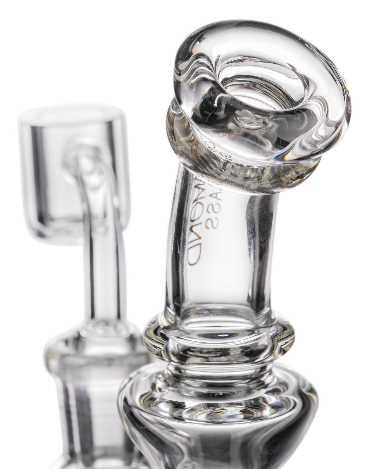 Diamond Glass Rigception Incycler with Showerhead Perc, Clear Borosilicate, Side View