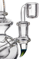 Close-up of Diamond Glass Rigception with Showerhead Perc, Clear Borosilicate, Side View
