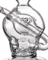 Diamond Glass "Rigception" with Showerhead Perc and Incycler Design, Clear Borosilicate Glass, Side View