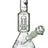 Diamond Glass 8" Short Neck UFO Beaker Bong in Clear with Showerhead Percolator and White Accents