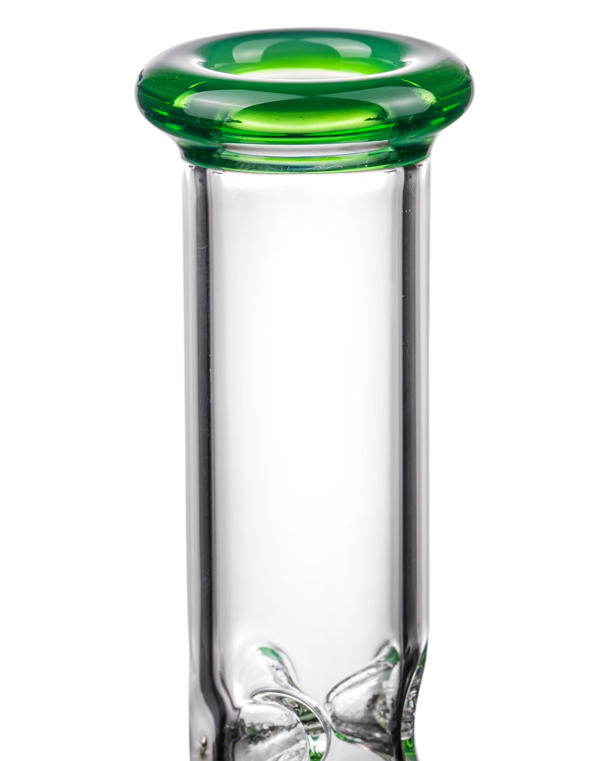 Diamond Glass Skinny Neck UFO Straight Tube with Green Accents - Front View