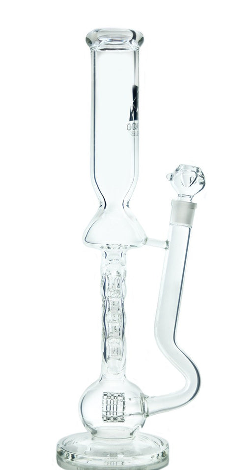 Diamond Glass 19" Swiss Matrix Perc Water Pipe with clear glass and sleek design | DankGeek