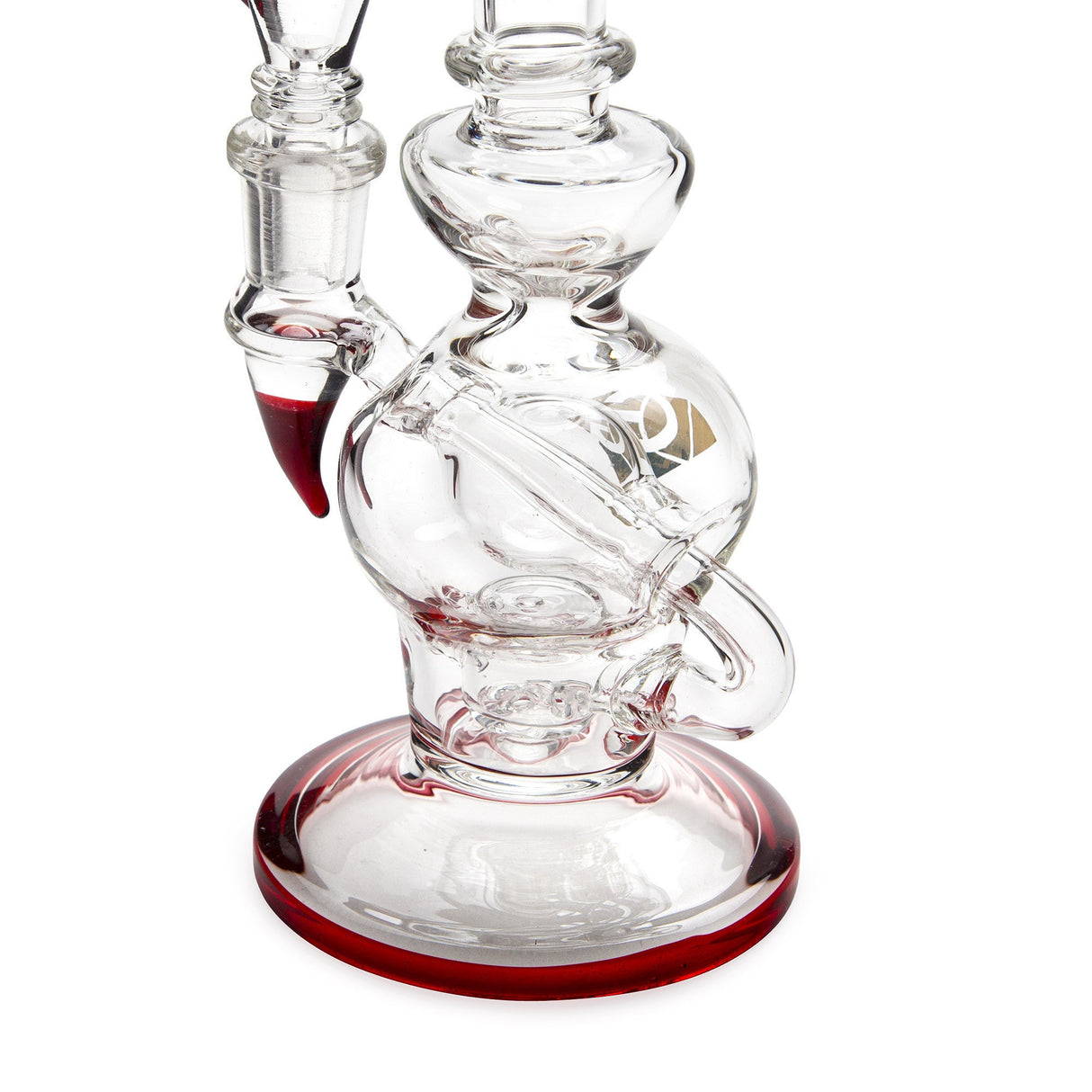 Diamond Glass Talon 7.5" Dab Rig with Barrel Perc & Poker Spike, Front View on White Background