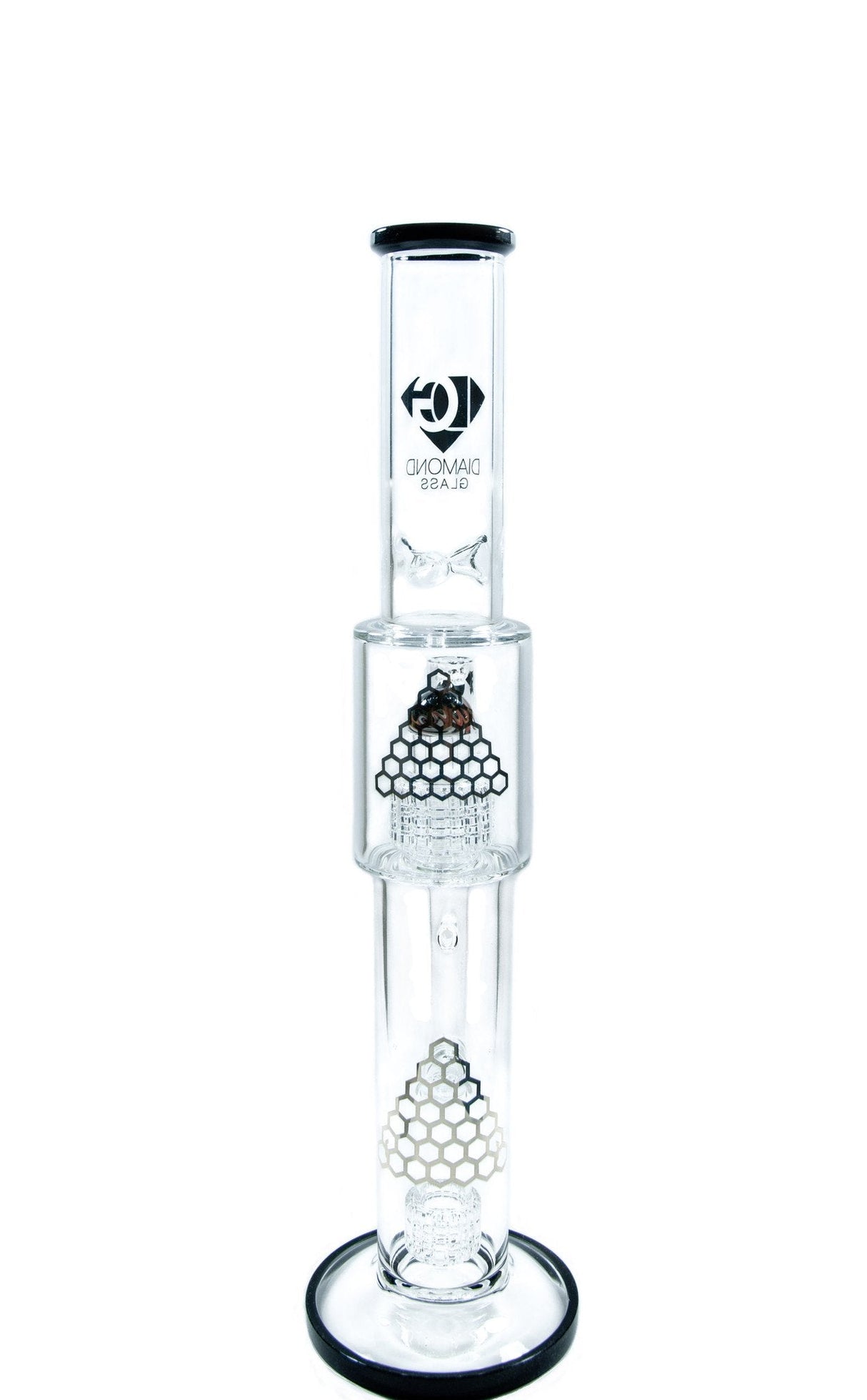 Diamond Glass - The Heizman 16" Bong with Matrix Percolator - Front View on White Background