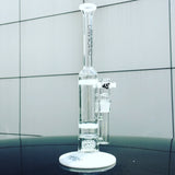 Diamond Glass - The Typhoon Bong with Matrix Percolator, 12" Height, Front View on DankGeek