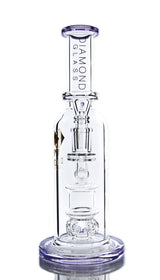 Diamond Glass Tokenator with Hammer Head Percolator, 14mm Female Joint, Front View on White