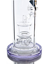 Diamond Glass Tokenator Bong with Hammer Head Percolator, 10'' Height, 14mm Joint, Side View