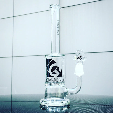 Diamond Glass Tornado Dab Rig with 14mm Female Joint, USA-made, 8" Height - DankGeek