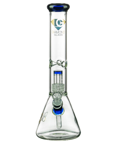 Diamond Glass 14'' Beaker with UFO Perc and Glass on Glass Joint - Front View