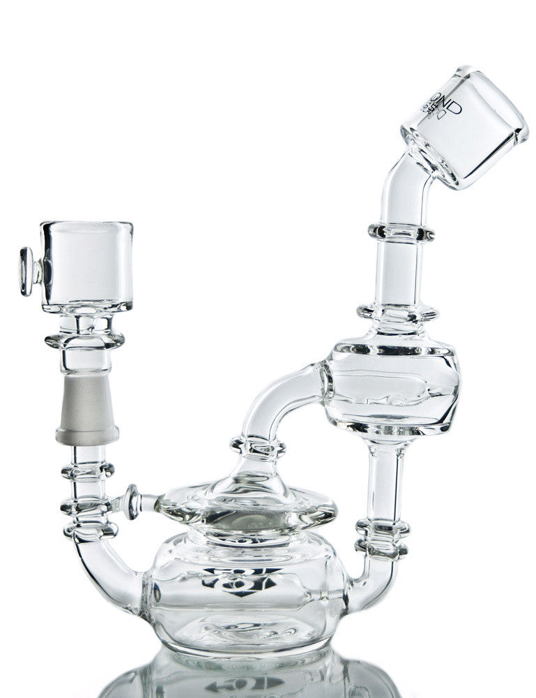 Diamond Glass UFO Recycler Dab Rig with In-Line Percolator - Front View
