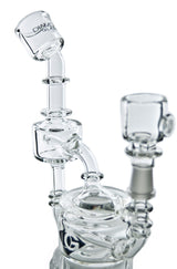 Diamond Glass 8'' UFO Recycler Dab Rig with In-Line Percolator, Quartz Material, USA Made - Side View