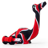 PILOT DIARY Dinosaur Silicone Pipe in Red and Black - Side View with Deep Bowl