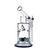 EVOLUTION Discovery 9" Dab Rig in Dark Blue with Borosilicate Glass and Side View