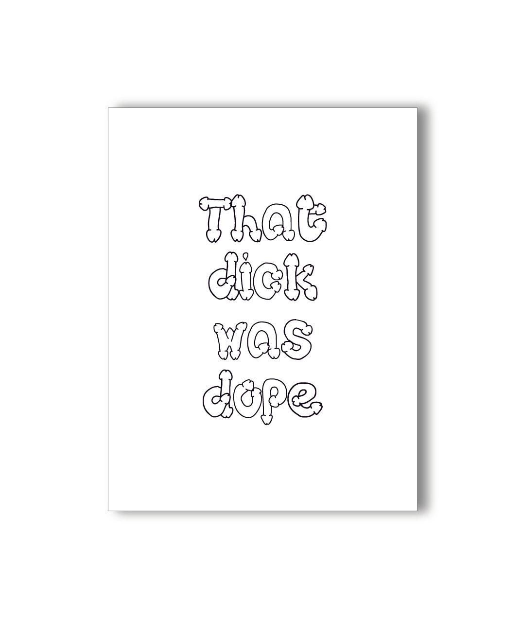 KKARDS Dope Dick Card front view, humorous novelty card with black text on white background