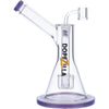 Dopezilla Basilisk 9" Clear Dab Rig with Hammer Head Percolator and Purple Accents
