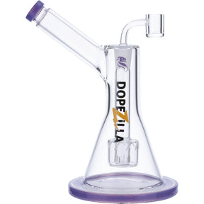 Dopezilla Basilisk 9" Clear Dab Rig with Hammer Head Percolator and Purple Accents