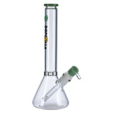 Dopezilla Chimera Beaker Water Pipe, 12 in, Borosilicate Glass, Black & Green Accents