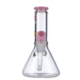 Dopezilla Chimera 8" Pink Beaker Ice Bong, Borosilicate Glass with Slitted Diffuser, Front View