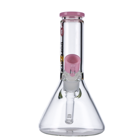 Dopezilla Chimera 8" Pink Beaker Ice Bong, Borosilicate Glass with Slitted Diffuser, Front View