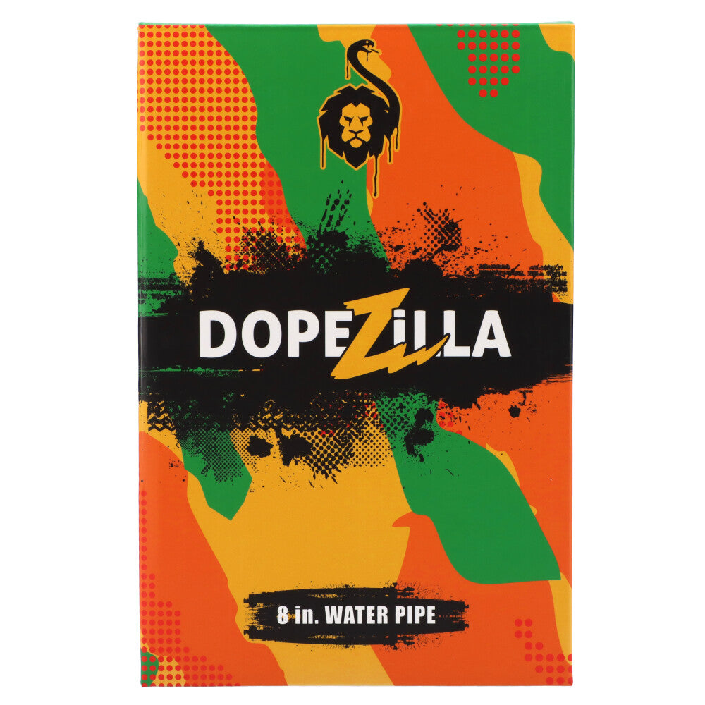 Dopezilla Chimera 8" Beaker Water Pipe packaging with vibrant design