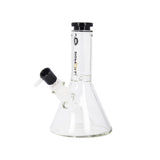 Dopezilla Chimera Beaker Water Pipe, 8" Clear Borosilicate Glass, Front View with Bowl