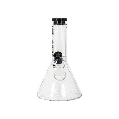 Dopezilla Chimera Beaker Water Pipe in Clear Glass with Black Accents - Front View