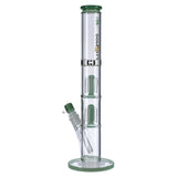 Dopezilla Hydra Straight Water Pipe with Tree Percolator, 16 in, Clear and Green