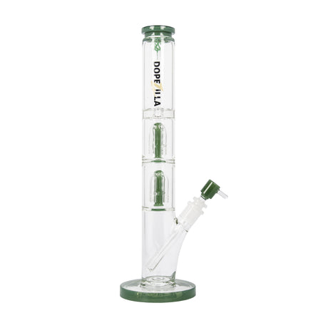 Dopezilla Hydra 16" Straight Water Pipe in Jade Green with Tree Percolator and Glass Bowl