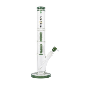 Dopezilla Hydra 16" Straight Water Pipe in Jade Green with Tree Percolator and Glass Bowl
