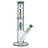 DOPEZILLA HYDRA Straight Water Pipe in Milky Teal, 13", with Tree Percolator and Glass Bowl - Front View