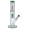DOPEZILLA HYDRA Straight Water Pipe in Milky Teal, 13", with Tree Percolator and Glass Bowl - Front View