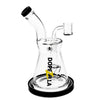 DOPEZILLA KRAKEN 8" Clear Teal Dab Rig with Hammer Head Percolator and Black Accents