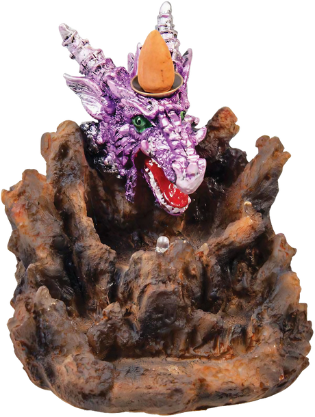 Dragon Backflow Incense Burner with LED feature, showcasing mystical design and vibrant colors