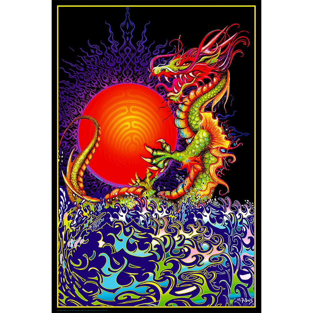 Dragon Rising Non-Flocked Blacklight Poster