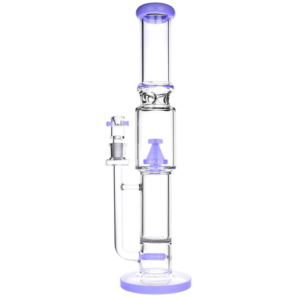 18" Dual Chamber Triple Perc Water Pipe with Showerhead/UFO Percolators, Front View