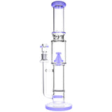 18" Dual Chamber Triple Perc Water Pipe with Showerhead/UFO Percolators, Front View